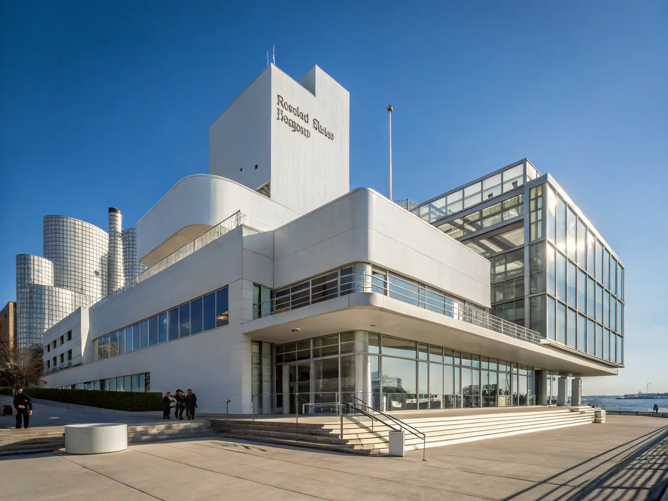 A detailed image showcasing a modern building structure designed by The Blackfin Group, emphasizing its architectural integrity and compliance with safety standards.